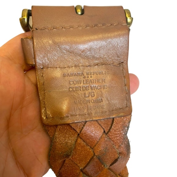 Brown Braided Leather Belt - Picture 5 of 8